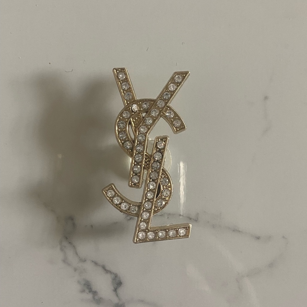 Gold designer logo crocs charms